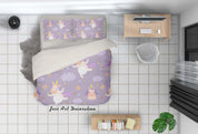 3D Purple Unicorn Quilt Cover Set Bedding Set Pillowcases 50- Jess Art Decoration