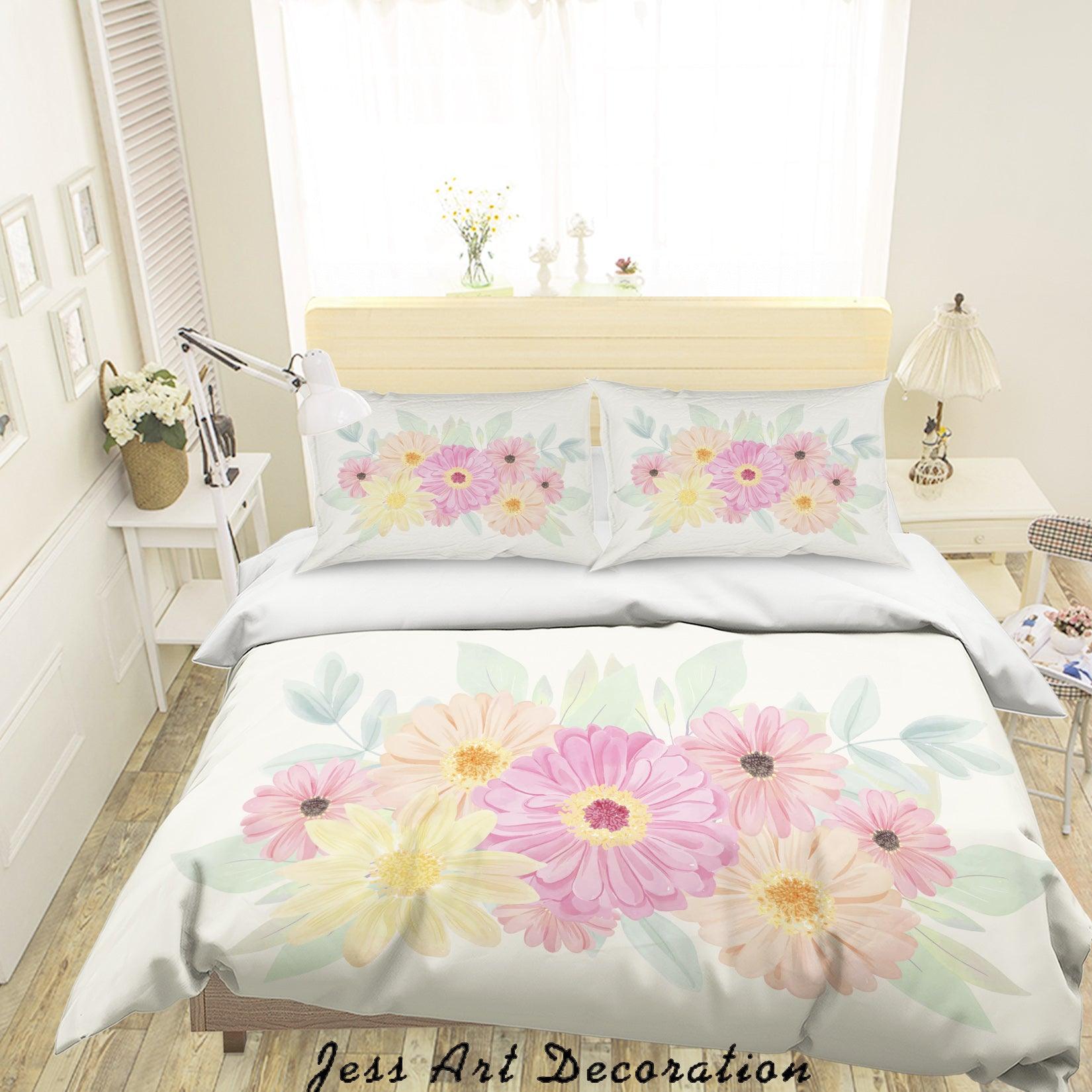 3D Watercolor Floral Quilt Cover Set Bedding Set Pillowcases 127- Jess Art Decoration