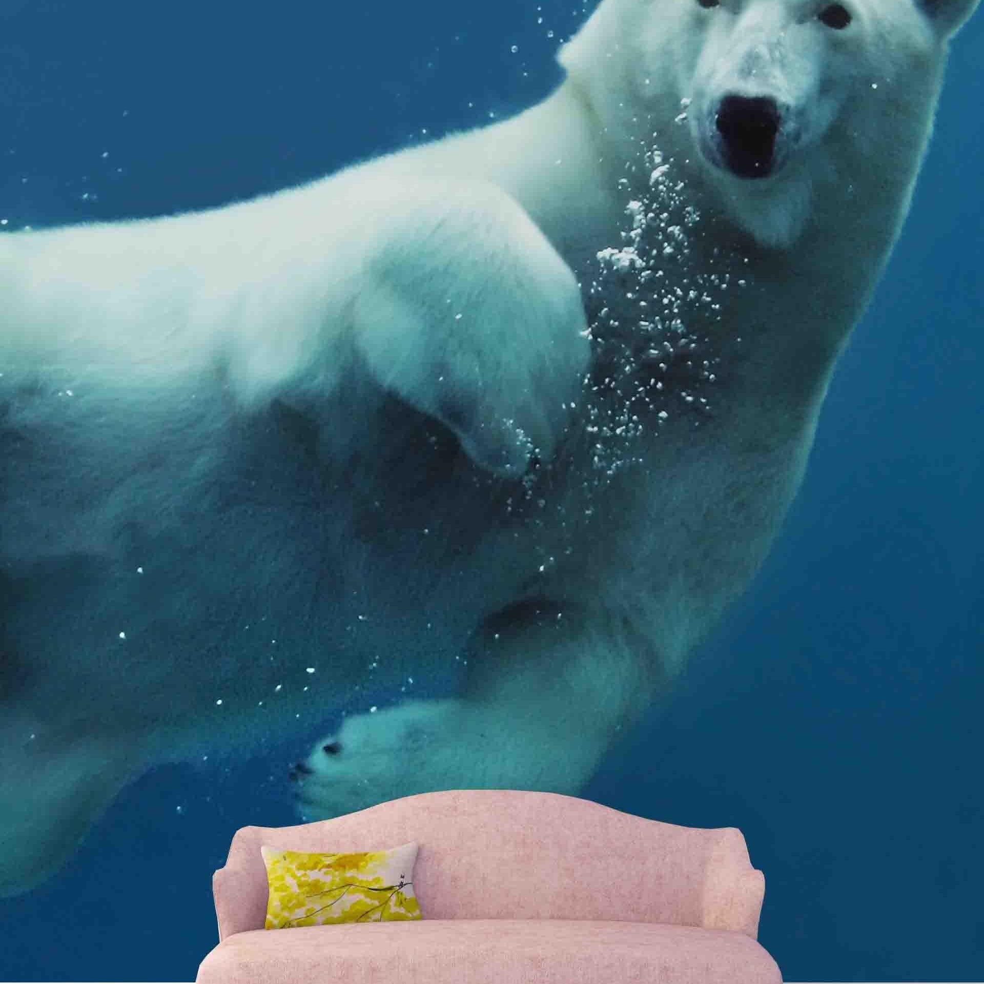 3D Polar Bear polar bear animal mural wall mural wallpaper for nursery - view 2
