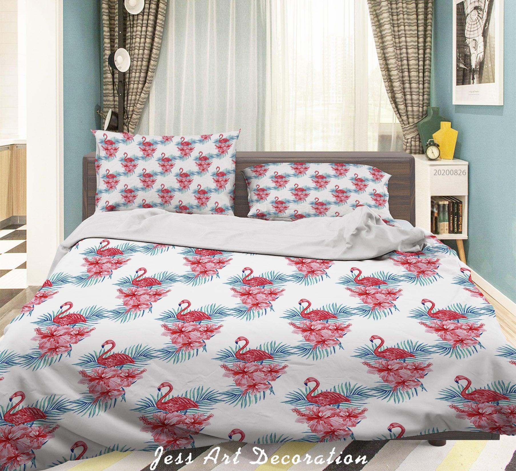 3D Colourful Flowers Leaves Birds Pattern Quilt Cover Set Bedding Set Duvet Cover Pillowcases WJ 1370- Jess Art Decoration