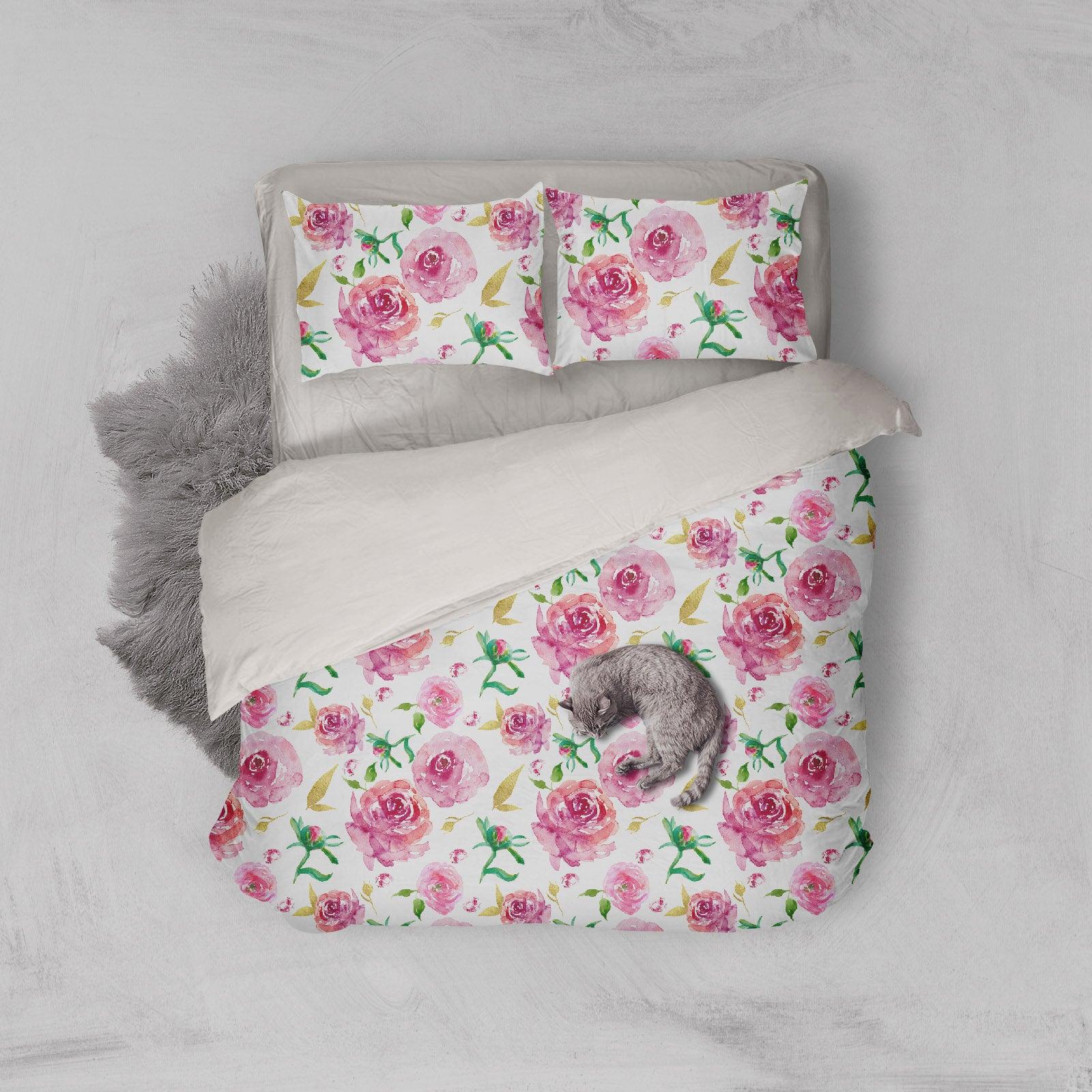 3D Red Flowers Quilt Cover Set Bedding Set Pillowcases 137- Jess Art Decoration