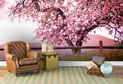 3D pink peach blossom tree wall mural wallpaper 79- Jess Art Decoration