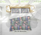 3D Colourful Plant Leaves Floral Pattern Quilt Cover Set Bedding Set Duvet Cover Pillowcases WJ 3868- Jess Art Decoration