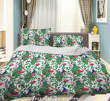 3D Cartoon Animal  Peacock Flower Pattern Quilt Cover Set Bedding Set Duvet Cover Pillowcases WJ 9724- Jess Art Decoration