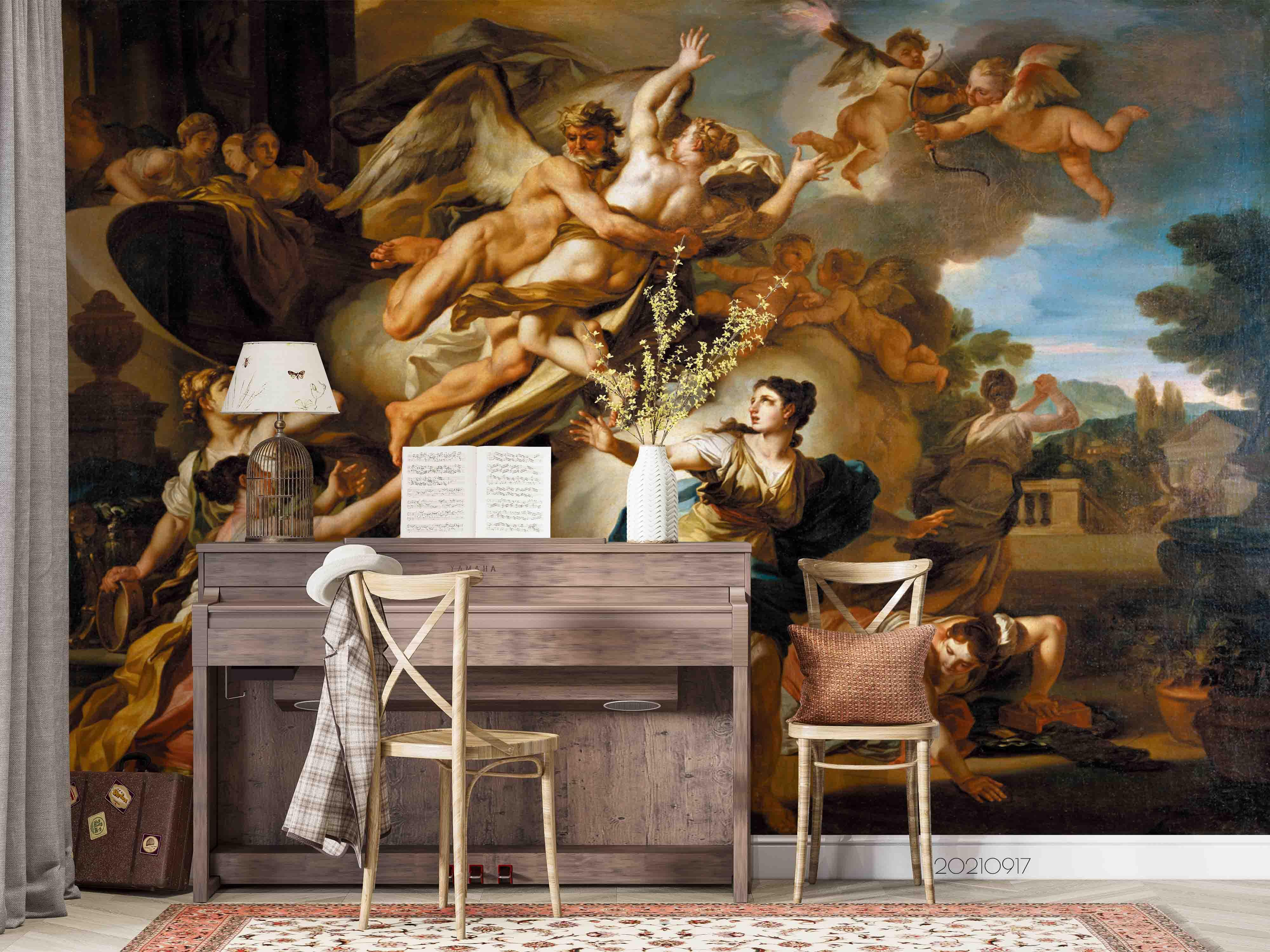 3D Religious Angel Painting classical religious angel painting wall mural wallpaper for dining room