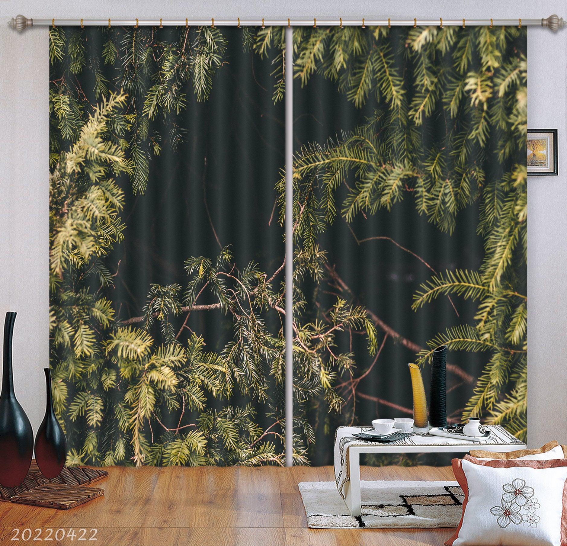 3D Landscape Pine Branch Forest Curtains and Drapes GD 4234- Jess Art Decoration