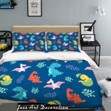 3D Dark Blue Dinosaurs Pattern Quilt Cover Set Bedding Set Pillowcases 25- Jess Art Decoration