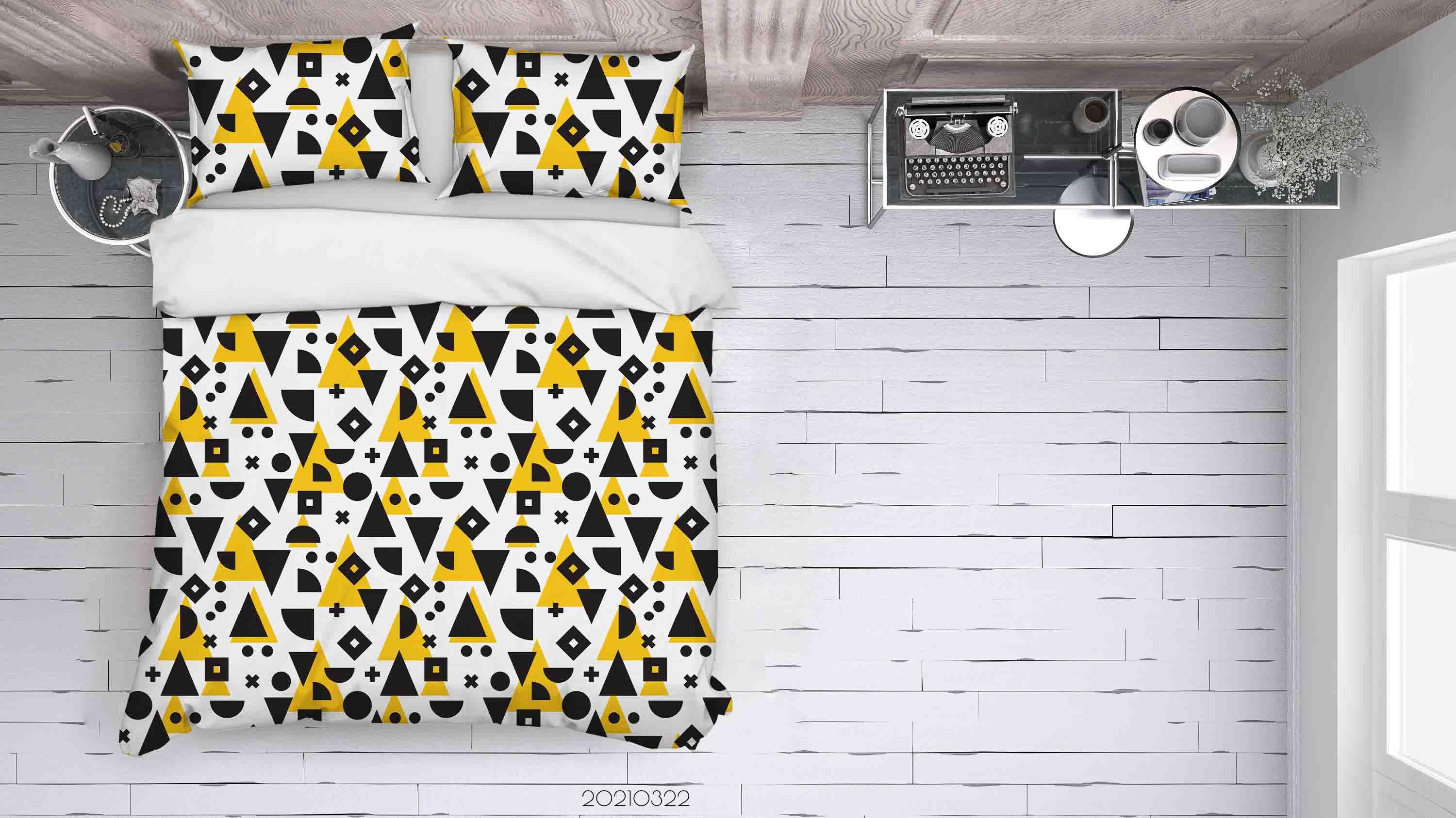 3D Abstract Geometric Pattern Quilt Cover Set Bedding Set Duvet Cover Pillowcases 11LQH- Jess Art Decoration