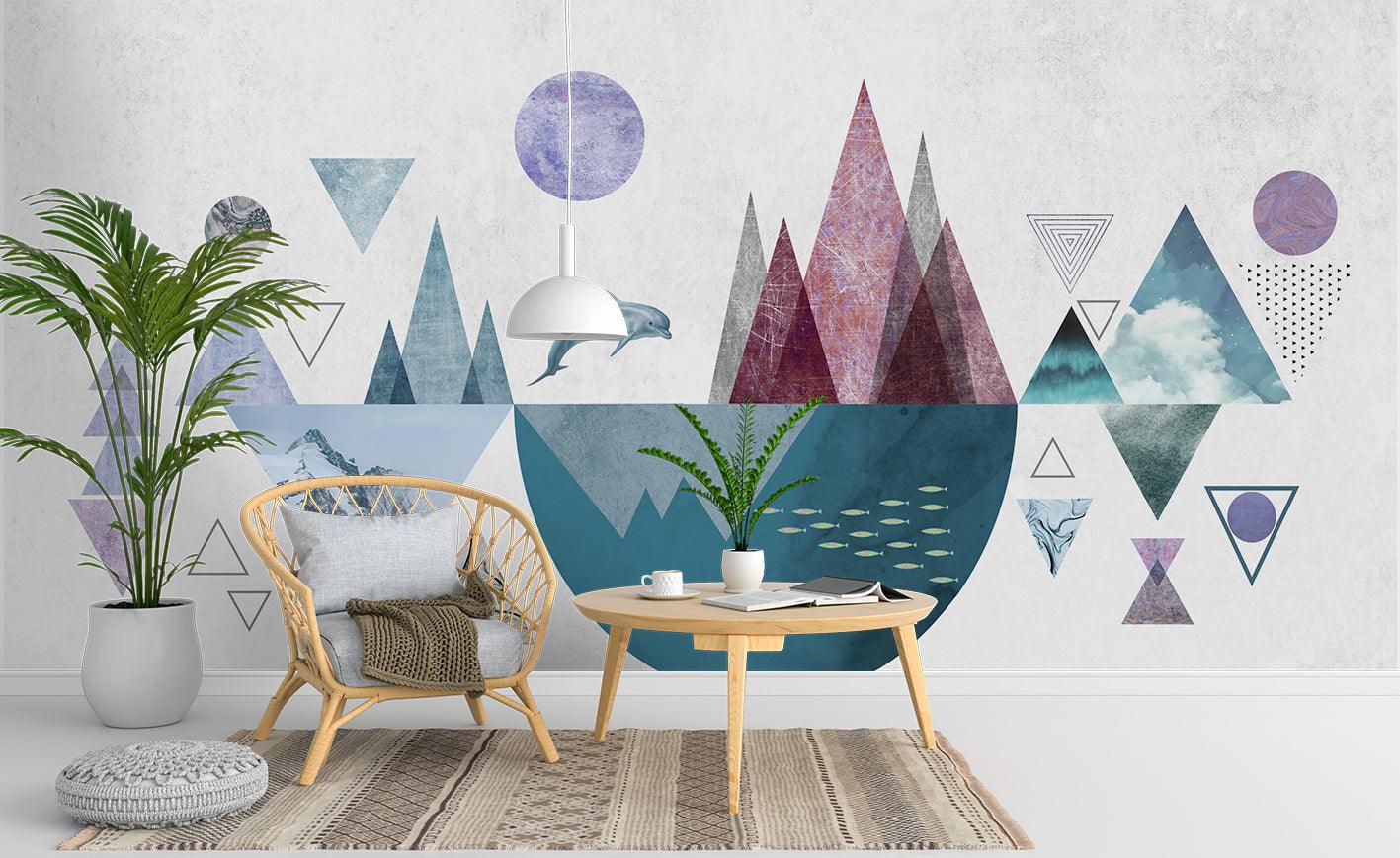 3D Abstract Triangle Mountain Wall Mural Wallpaper 56- Jess Art Decoration