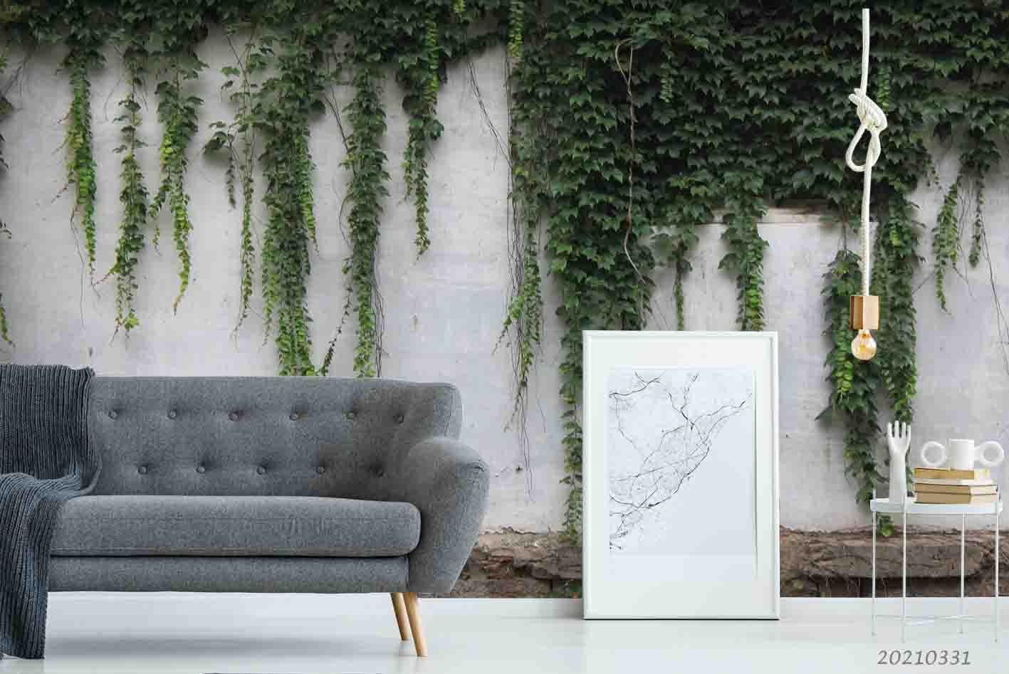 3D Green Plant Leaf Wall Background Wall Mural Wallpaper LQH 410- Jess Art Decoration