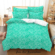 3D Abstract Green Geometry Line Quilt Cover Set Bedding Set Duvet Cover Pillowcases 177- Jess Art Decoration