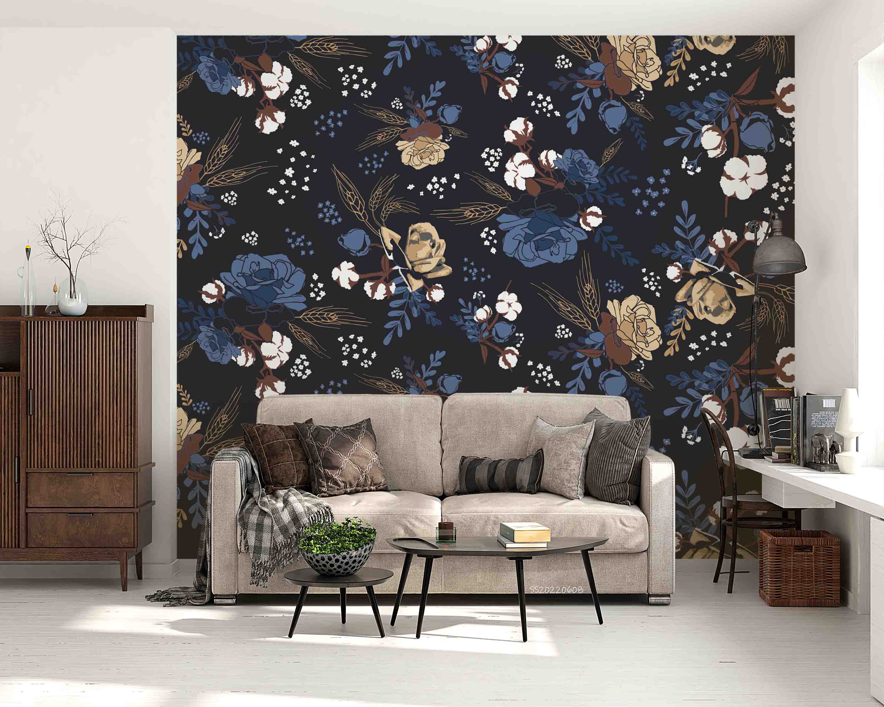 3D Vintage Floral Pattern Wall Mural Wallpaper GD 516- Jess Art Decoration