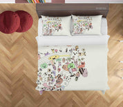 3D Color Monster Doodle Quilt Cover Set Bedding Set Duvet Cover Pillowcases 3- Jess Art Decoration