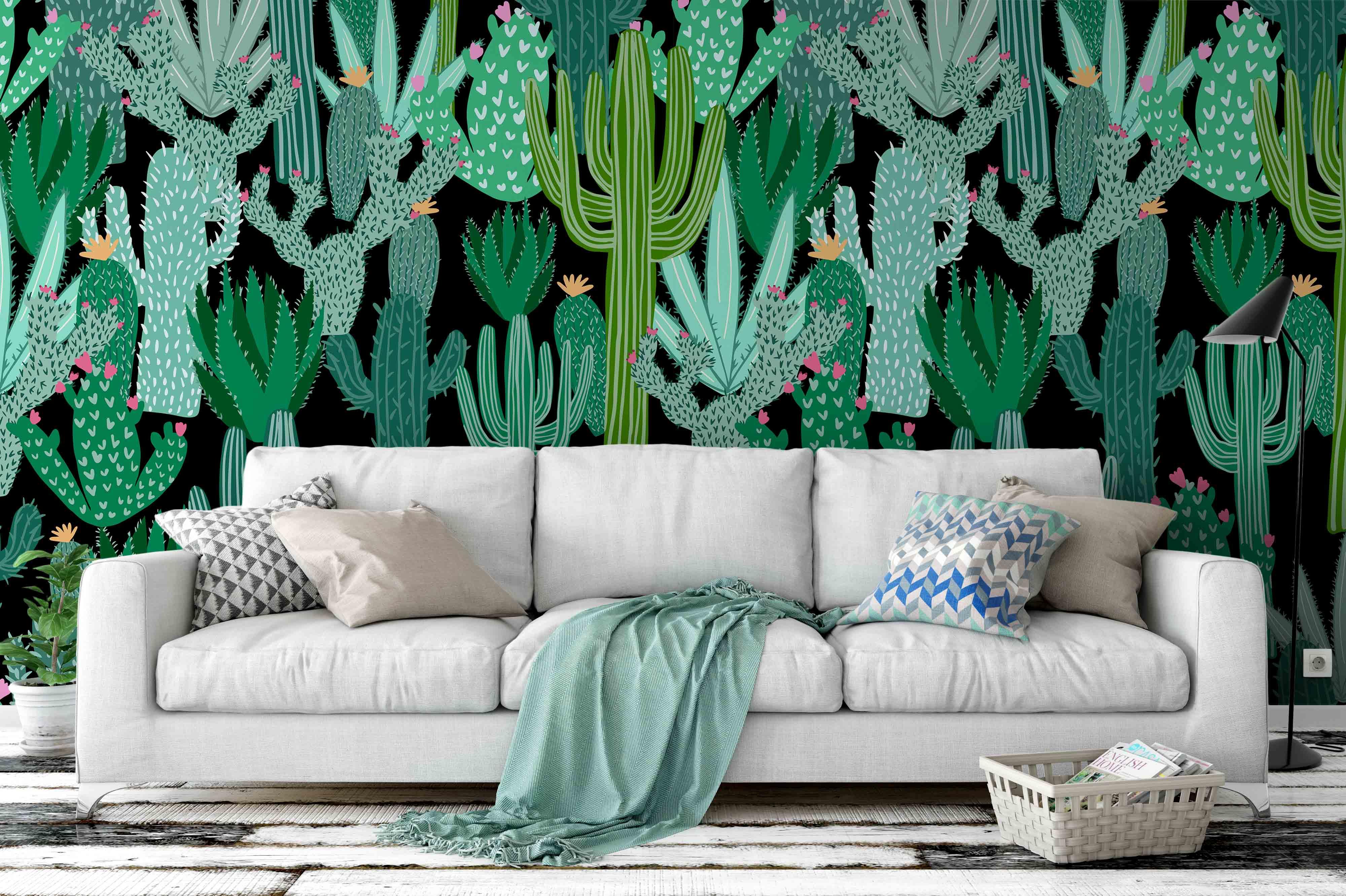 3D Green Cactus Wall Mural Wallpaper 20- Jess Art Decoration