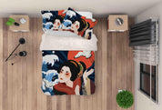 3D Abstract Kimono Beauty Quilt Cover Set Bedding Set Pillowcases 19- Jess Art Decoration