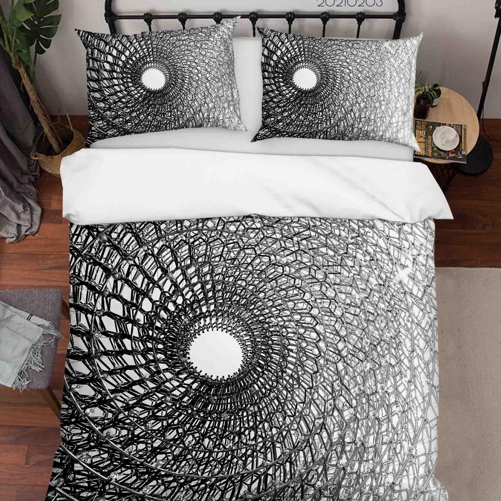 3D Abstract Geometry Grey Quilt Cover Set Bedding Set Duvet Cover Pillowcases 15- Jess Art Decoration