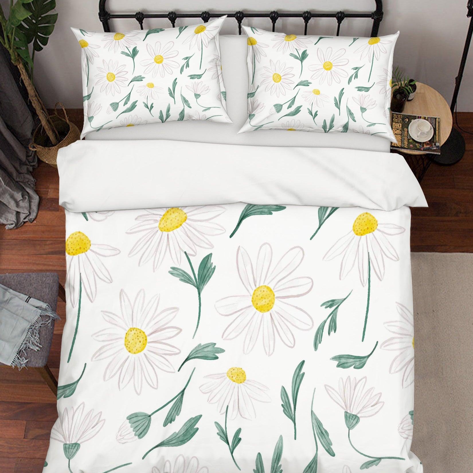 3D White Flowers Pattern Quilt Cover Set Bedding Set Pillowcases  78- Jess Art Decoration