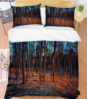 3D Autumn Forest Landscape Quilt Cover Set Bedding Set Duvet Cover Pillowcases 131- Jess Art Decoration