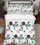 3D Black White Cat Pattern Quilt Cover Set Bedding Set Pillowcases  79- Jess Art Decoration