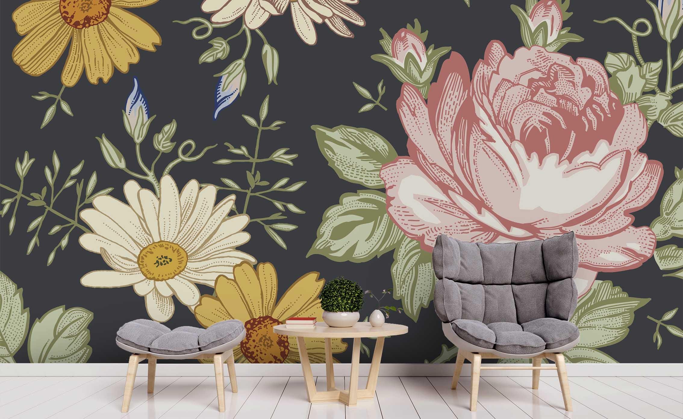 3D Vintage Floral Wall Mural Wallpaper sww 128- Jess Art Decoration