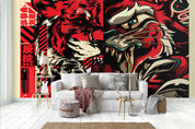 3D Abstract Tiger Lion Graffiti Wall Mural Wallpaper 279- Jess Art Decoration