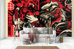 3D Abstract Tiger Lion Graffiti Wall Mural Wallpaper 279- Jess Art Decoration