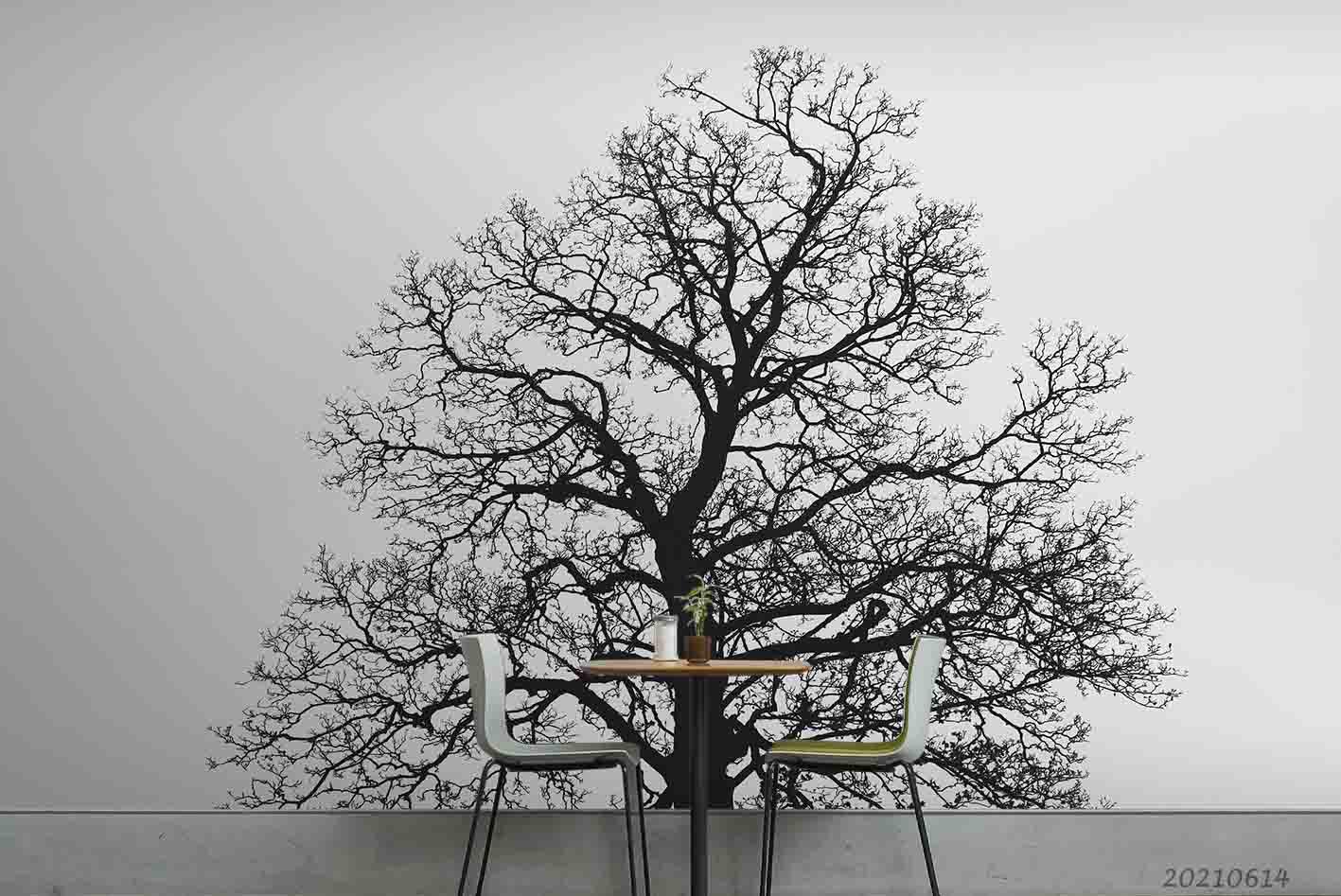 3D Withered Tree Silhouette Wall Mural Wallpaper SWW2386- Jess Art Decoration