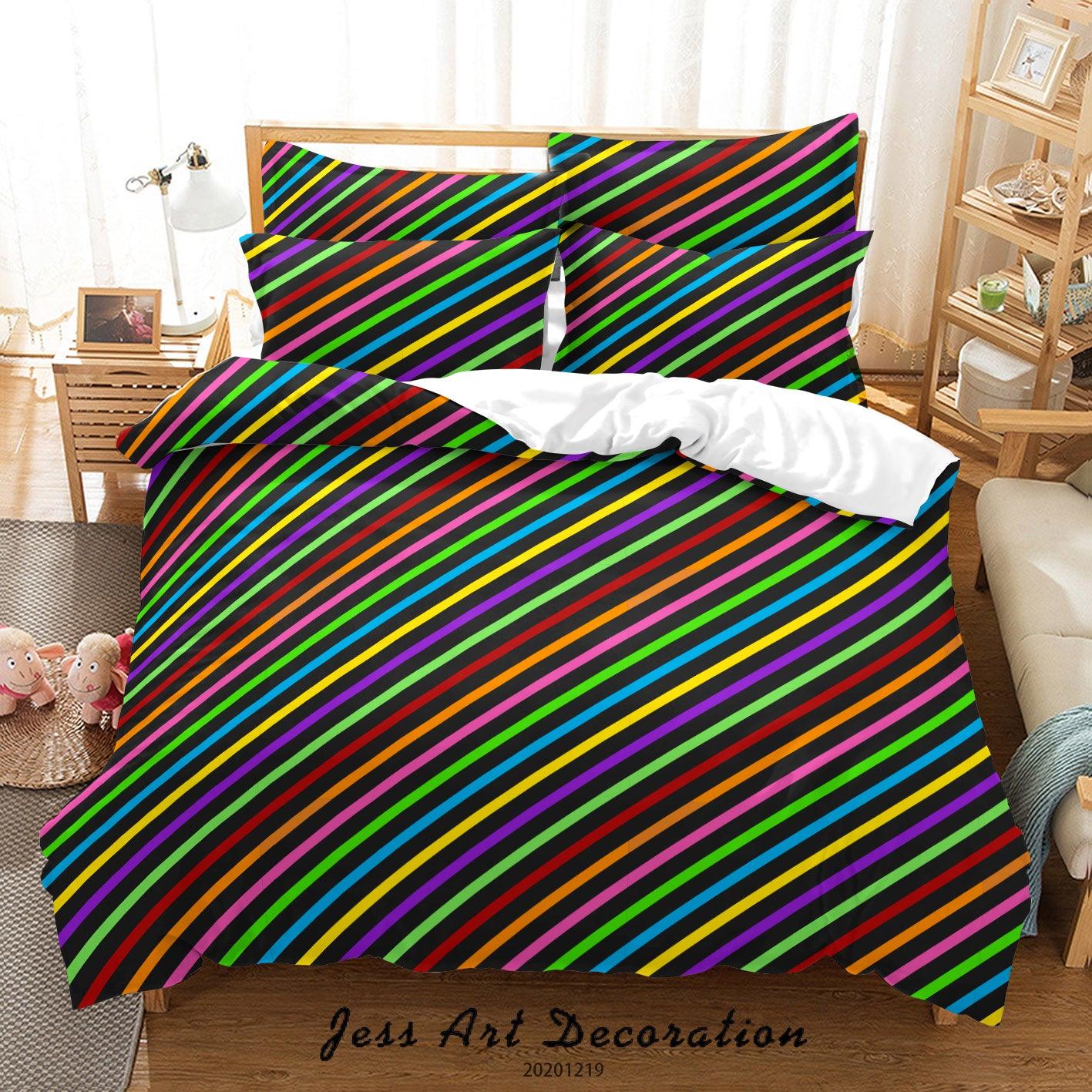 3D Abstract Colorful Geometric Pattern Quilt Cover Set Bedding Set Duvet Cover Pillowcases 35- Jess Art Decoration
