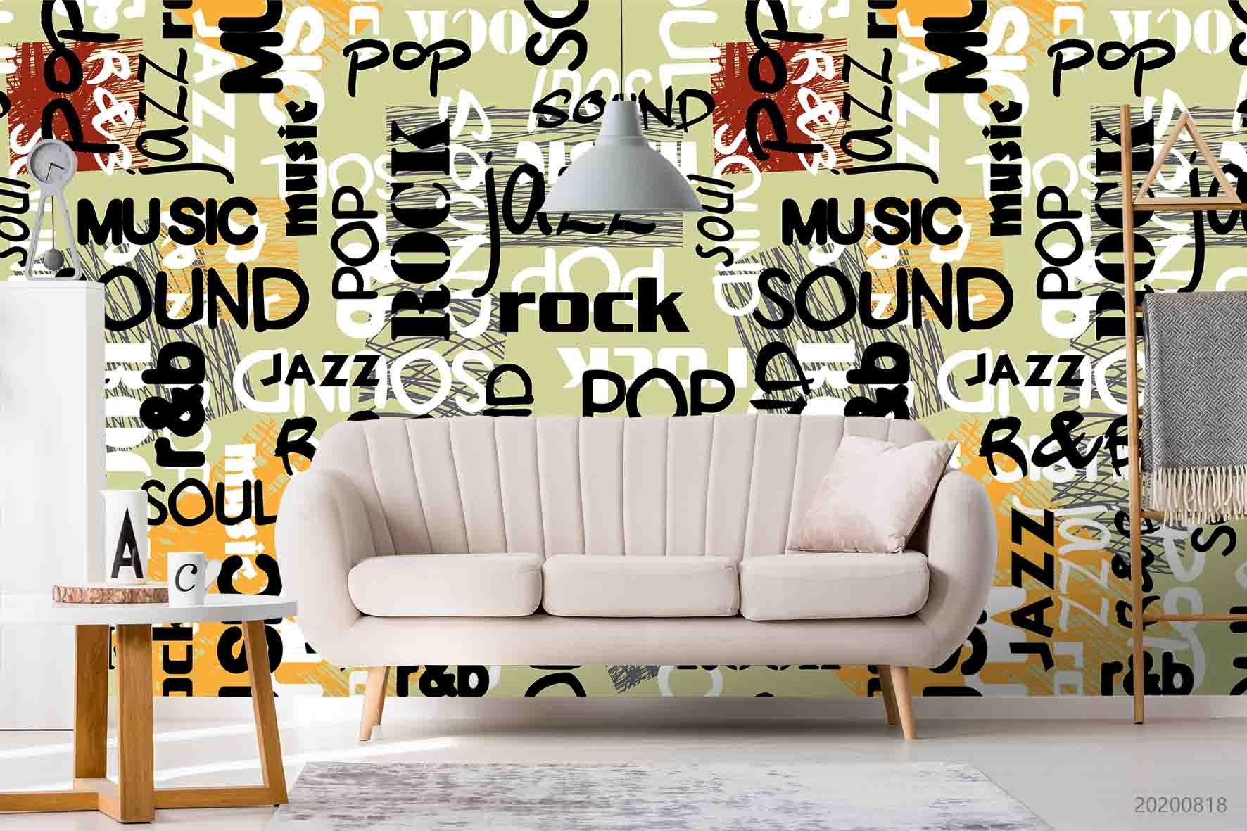 3D Vintage Letter Pattern Wall Mural Wallpaper LXL 1138- Jess Art Decoration