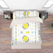 3D White Geometric Quilt Cover Set Bedding Set Pillowcases 24- Jess Art Decoration