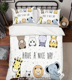 3D Cartoon Animals Quilt Cover Set Bedding Set Pillowcases  17- Jess Art Decoration