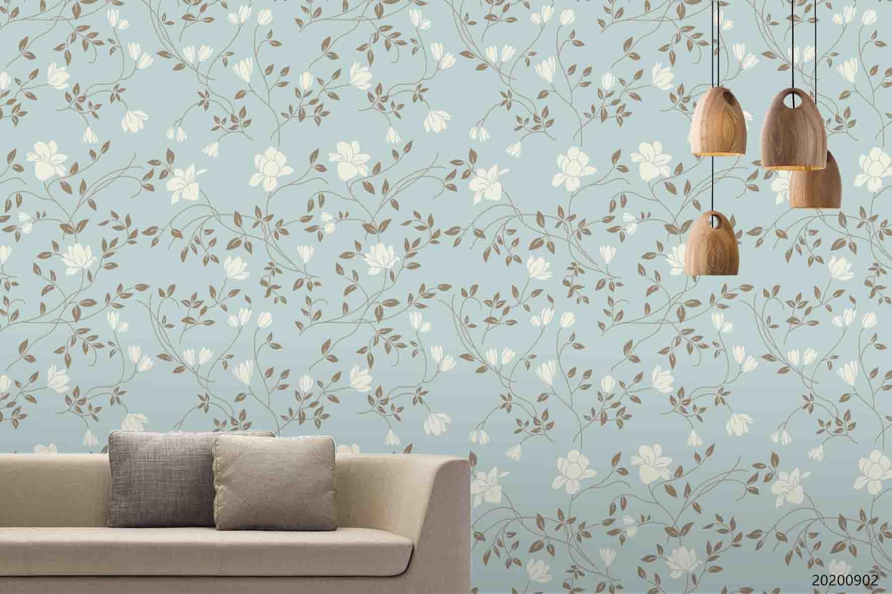 3D Hand Sketching White Floral Plant Wall Mural Wallpaper LXL 1243- Jess Art Decoration