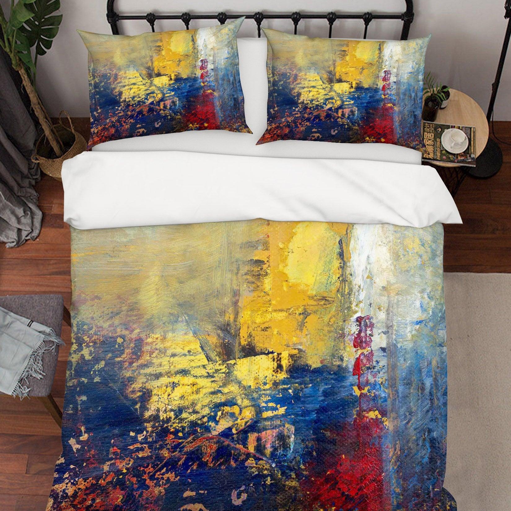 3D Abstract Colourful Oil Painting Quilt Cover Set Bedding Set Pillowcasesn 71- Jess Art Decoration