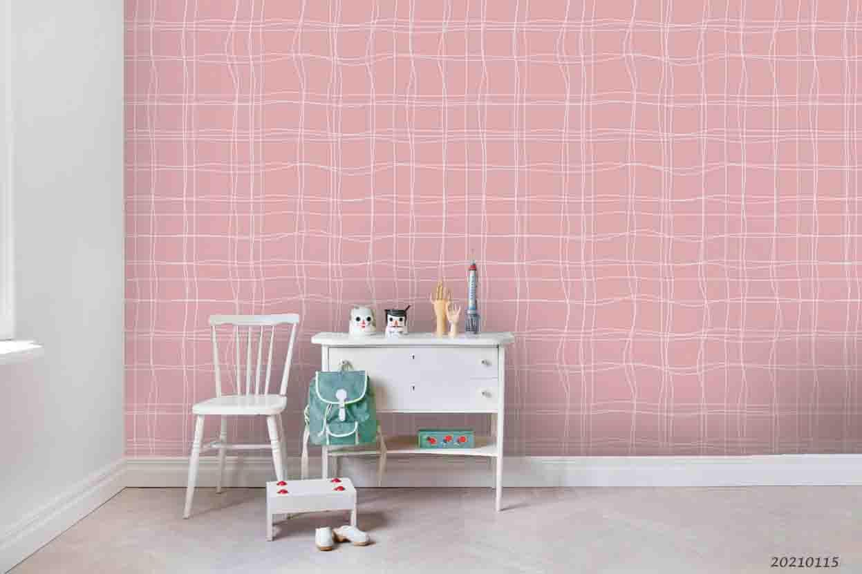 3D Hand Drawn Pink Geometry Wall Mural Wallpaper LQH 137- Jess Art Decoration