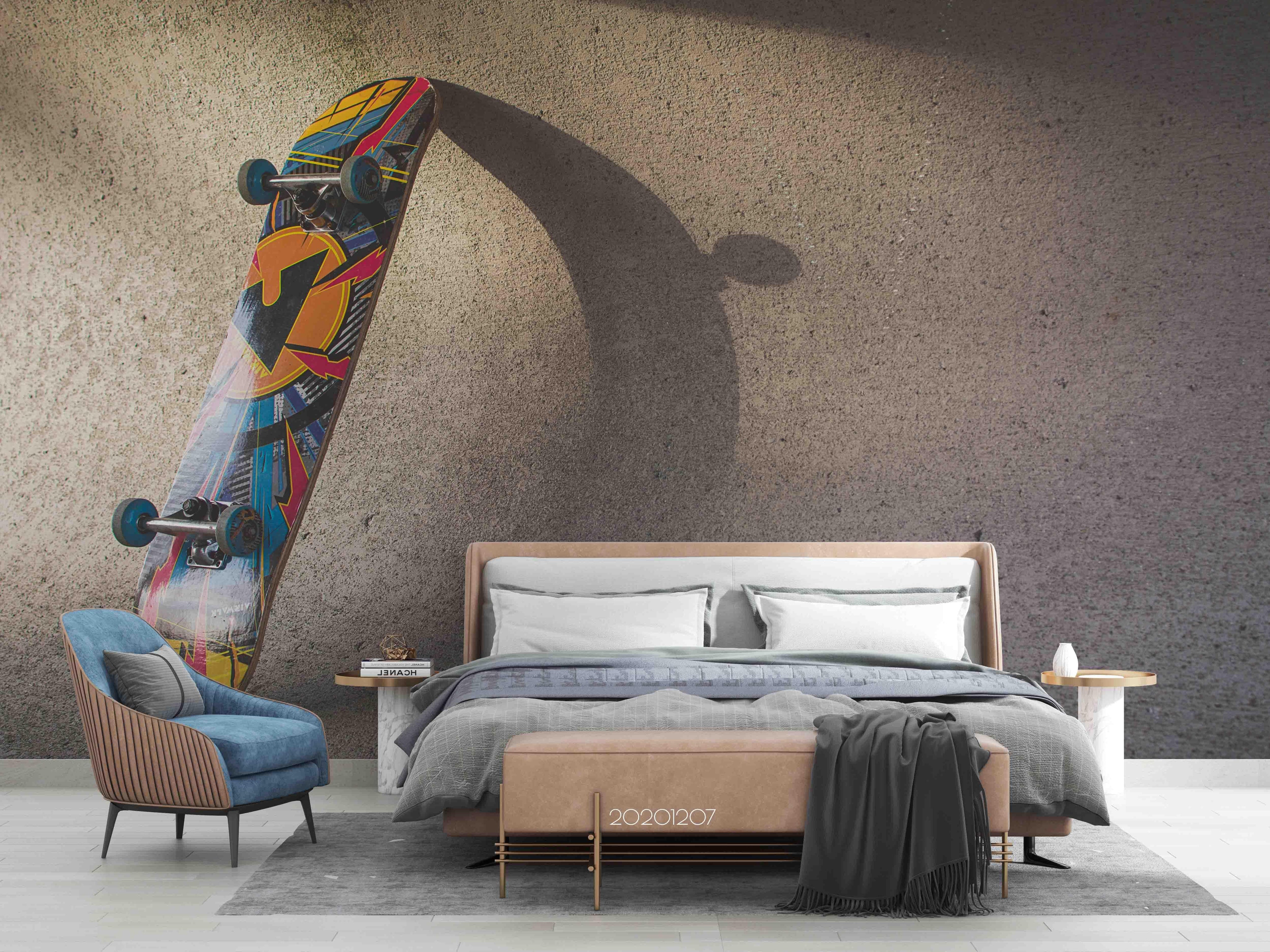 3D Pexels Sports Colorful Skateboard Wall Mural Wallpaper LXL- Jess Art Decoration
