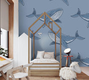 3D Hand Painted Dolphin Wall Mural Wallpaper 9- Jess Art Decoration