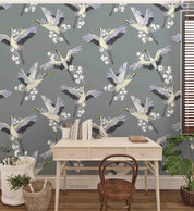 3D Hand Sketching Floral Bird Wall Mural Wallpaper LXL 1423- Jess Art Decoration