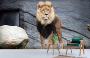 3D Zoo Animal Lion Wall Mural Wallpaper LQH 102- Jess Art Decoration