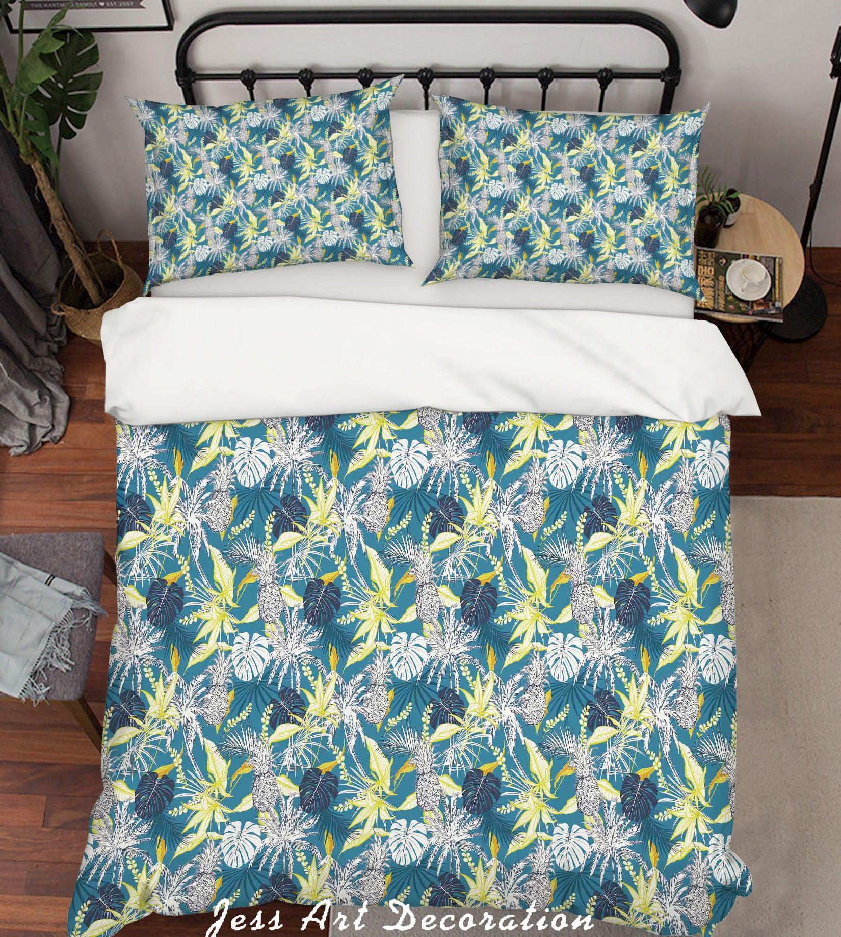 3D Abstract Leaves Pattern Quilt Cover Set Bedding Set Duvet Cover Pillowcases WJ 6875- Jess Art Decoration