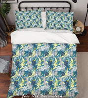 3D Abstract Leaves Pattern Quilt Cover Set Bedding Set Duvet Cover Pillowcases WJ 6875- Jess Art Decoration