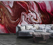3D Pink Marble Swirl pink marble swirl texture wall mural wallpaper for dining room - view 2
