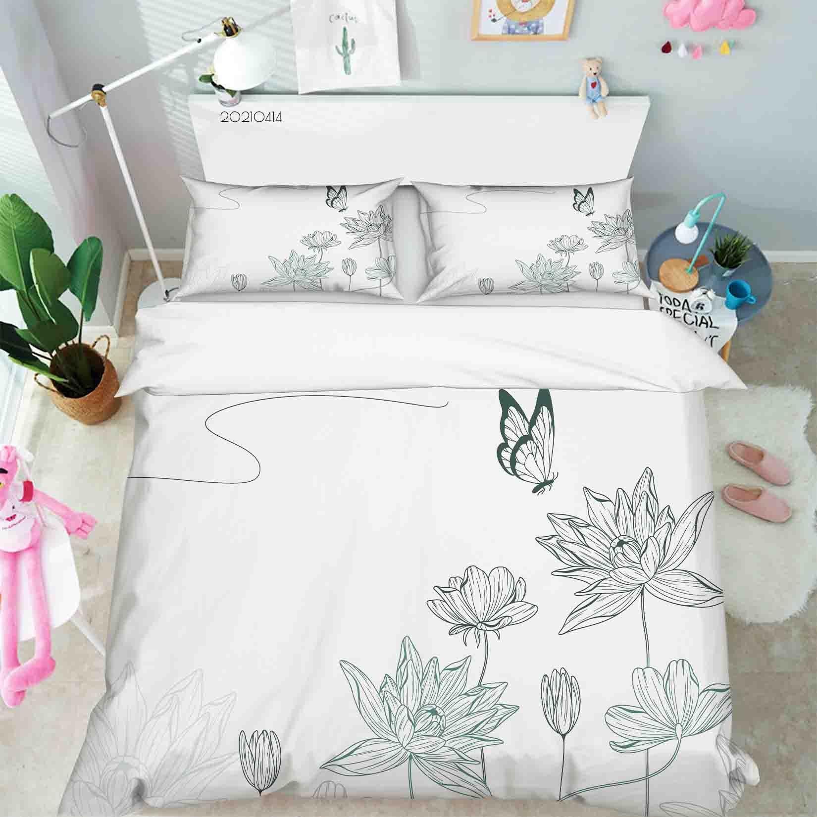 3D Hand Drawn Floral Pattern Quilt Cover Set Bedding Set Duvet Cover Pillowcases 51- Jess Art Decoration