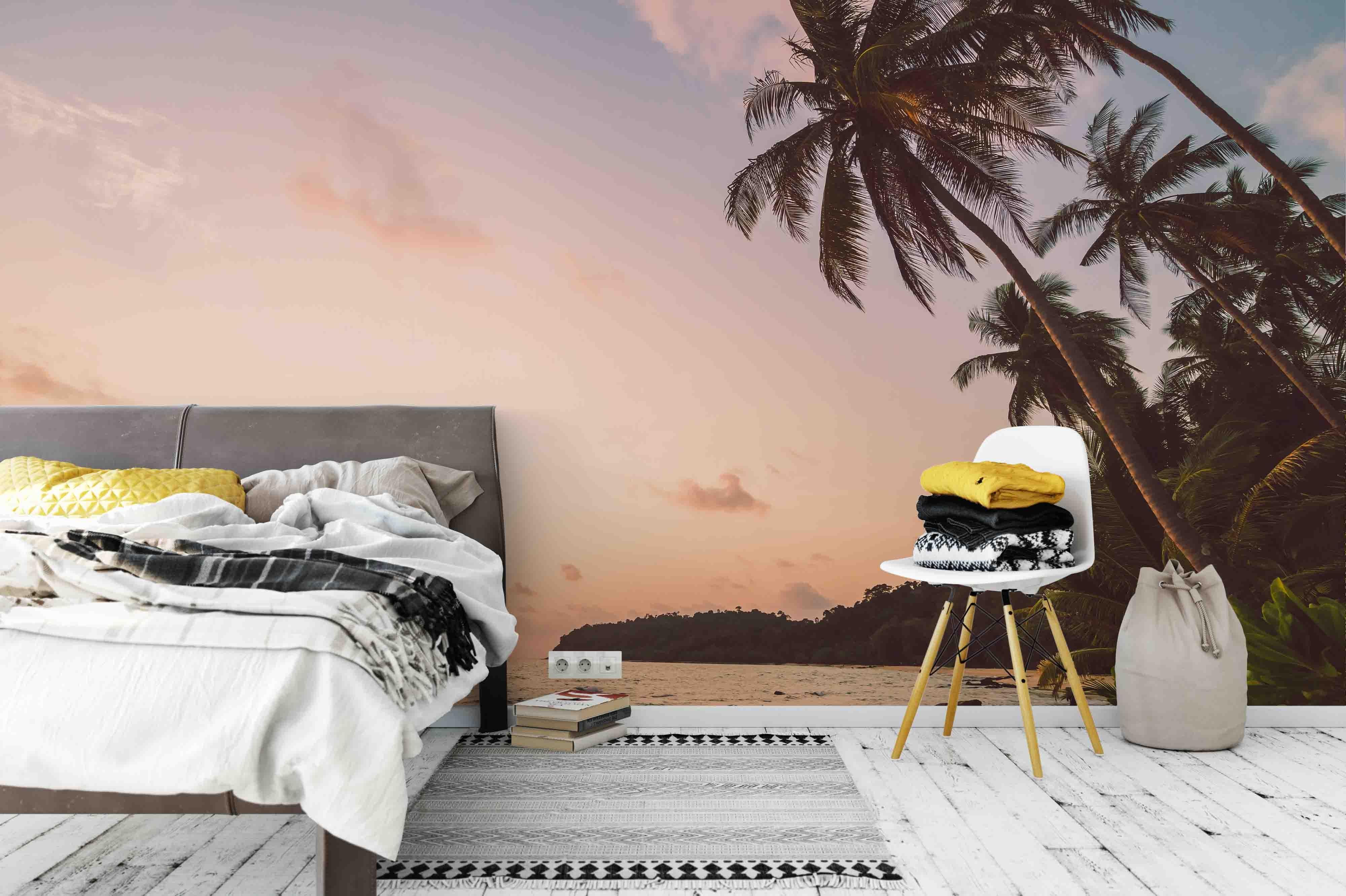 3D Ocean Palm Tree Wall Mural Wallpaper sww 20- Jess Art Decoration