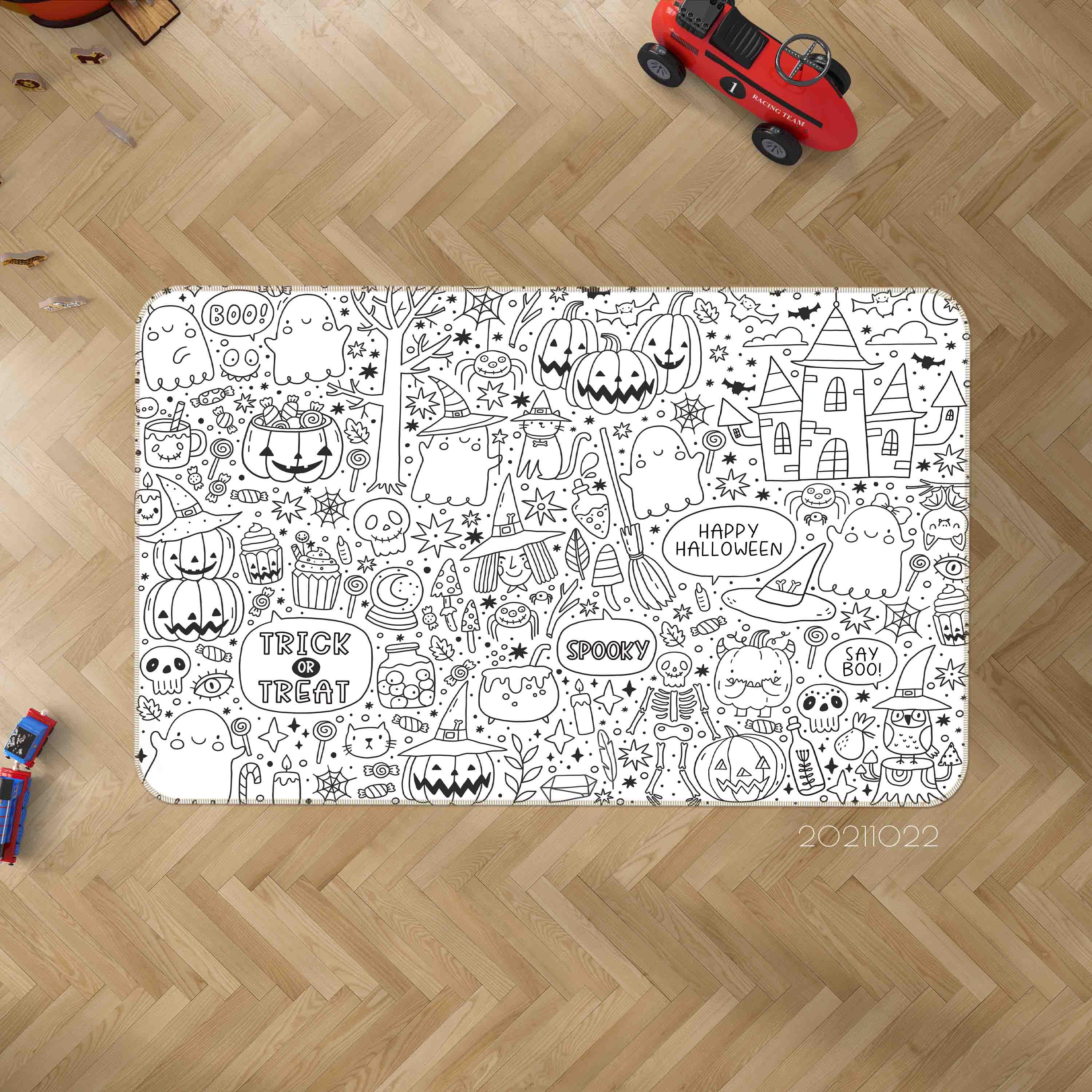 3D Funny Halloween Decoration Doodle Non-Slip Rug Mat 190- Jess Art Decoration