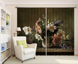 3D Vintage Flower Vase Design Curtains and Drapes A98- Jess Art Decoration