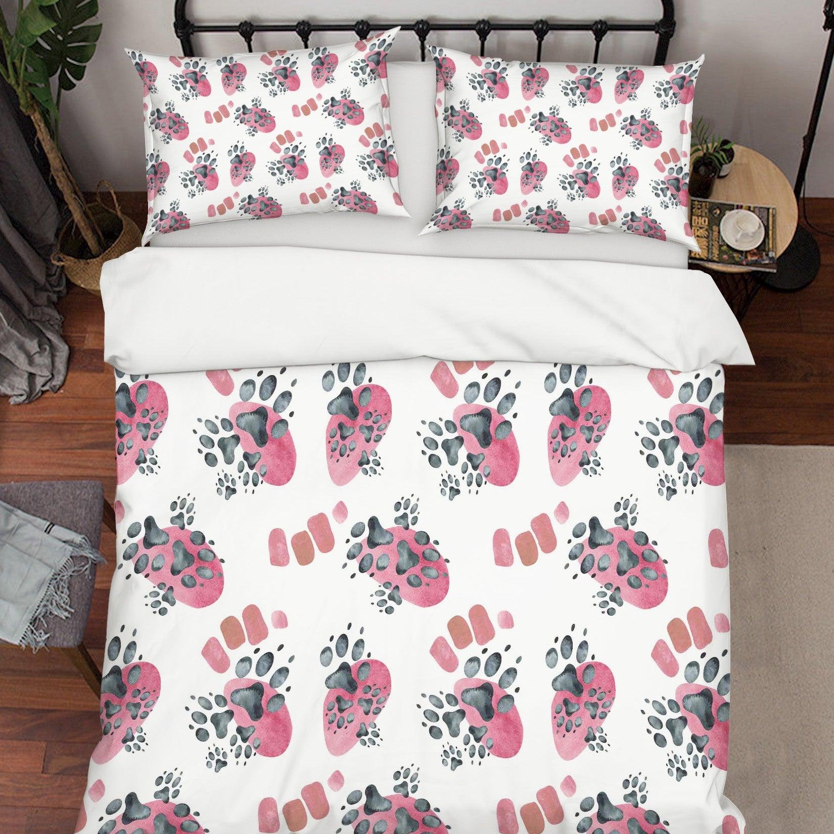3D Abstract Animal Paw Pattern Quilt Cover Set Bedding Set Duvet Cover Pillowcases LXL- Jess Art Decoration