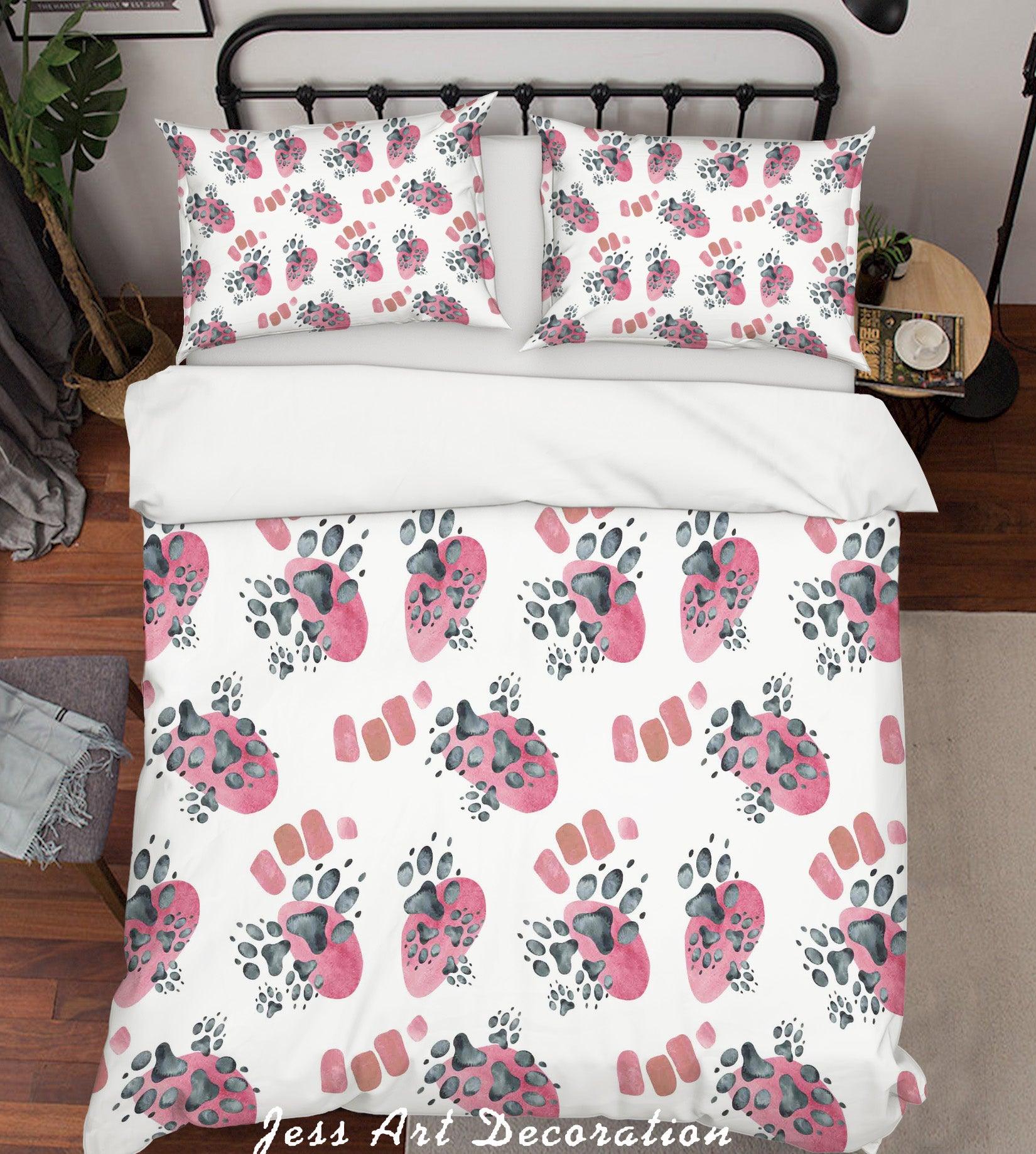 3D Abstract Animal Paw Pattern Quilt Cover Set Bedding Set Duvet Cover Pillowcases LXL- Jess Art Decoration