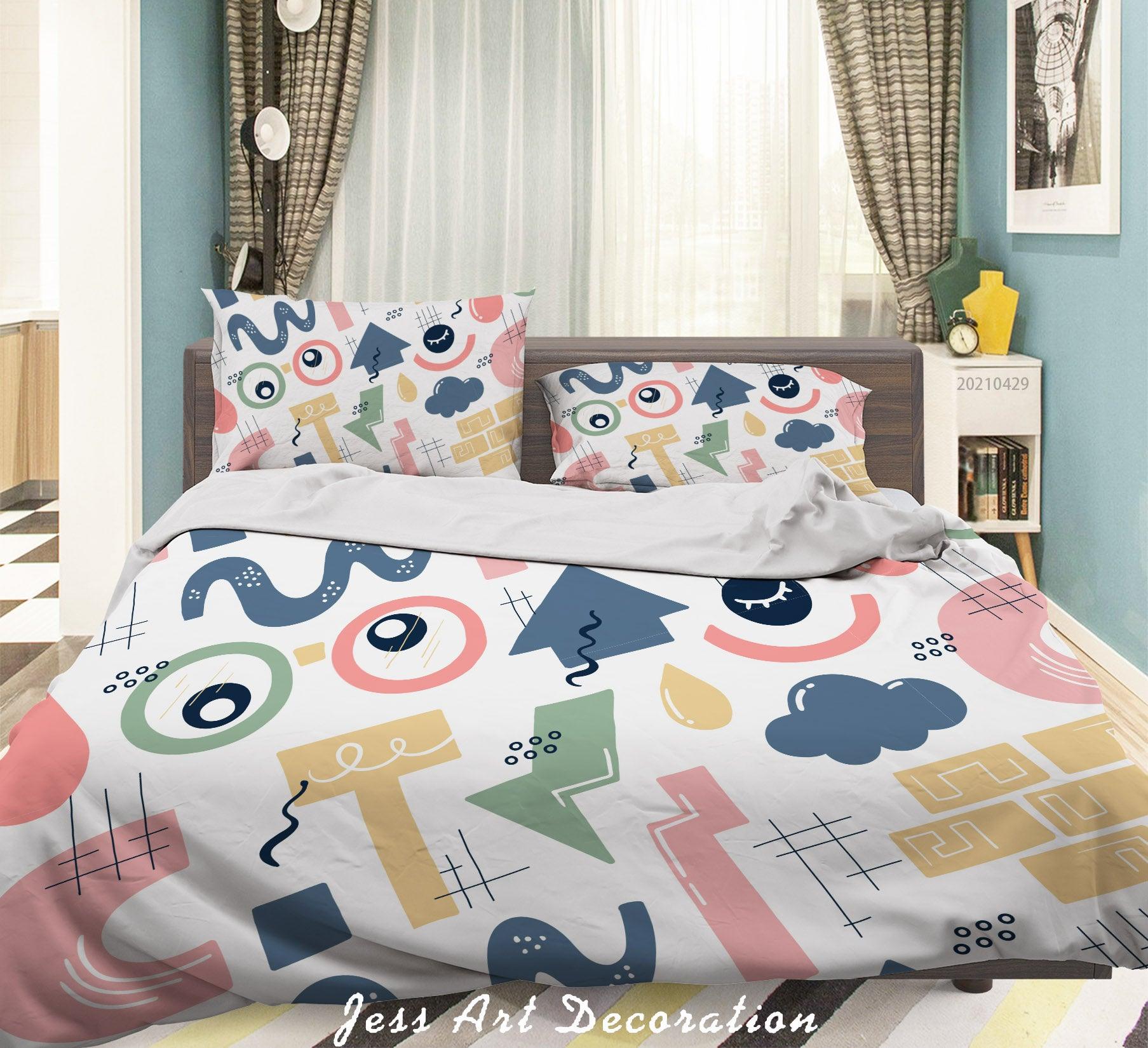 3D Abstract Color Geometry Quilt Cover Set Bedding Set Duvet Cover Pillowcases 239- Jess Art Decoration