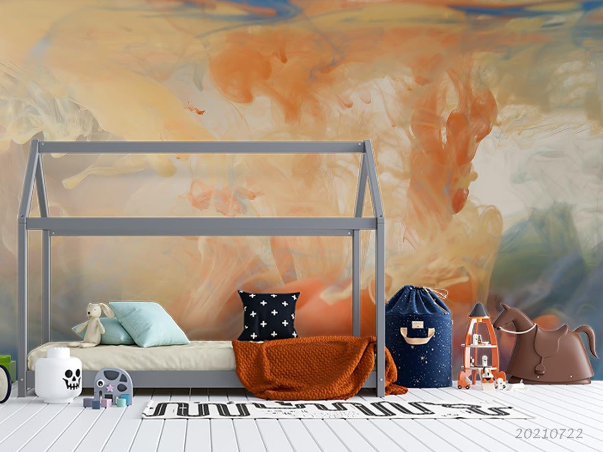 3D Orange Smoke Texture Wall Mural Wallpaper LQH 728- Jess Art Decoration