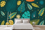 3D green leaves wall mural wallpaper 04- Jess Art Decoration